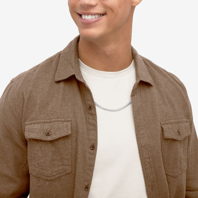 Made in Italy Mens Sterling Silver 22 Inch Wheat Chain Necklace