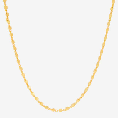 Made in Italy Womens 24K Gold Over Silver 20 Inch Link Chain Necklace