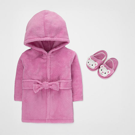 Baby Essentials Baby Girls Knee Length Long Sleeve Robe, One Size, Pink