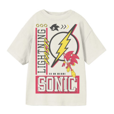Little & Big Kid Boys Crew Neck Short Sleeve Oversized Sonic the Hedgehog Graphic T-Shirt