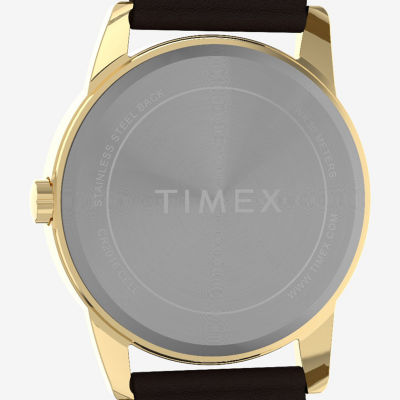 Timex Mens Brown Leather Strap Watch Tw2y12700jt