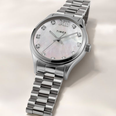 Timex Womens Silver Tone Stainless Steel Bracelet Watch