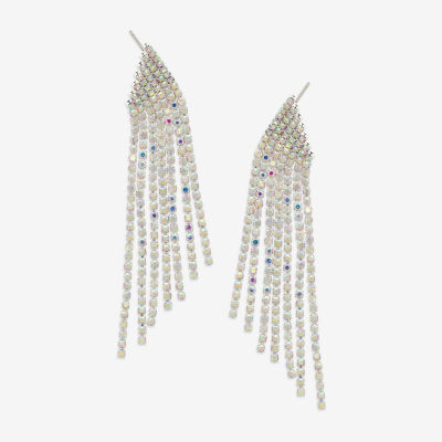 Bijoux Bar Silver Tone Womens Glass Drop Earrings