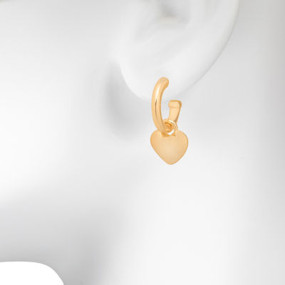 Bijoux Bar Delicates Gold Tone Womens Heart Drop Earrings