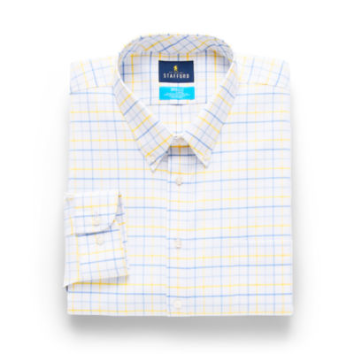Stafford Coolmax All Season Ecomade Oxford Mens Big and Tall Classic Fit Stretch Fabric Wrinkle Free Long Sleeve Dress Shirt