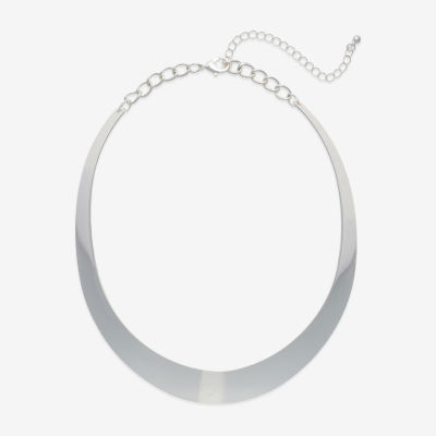 Bold Elements Silver Tone Womens Collar Necklace