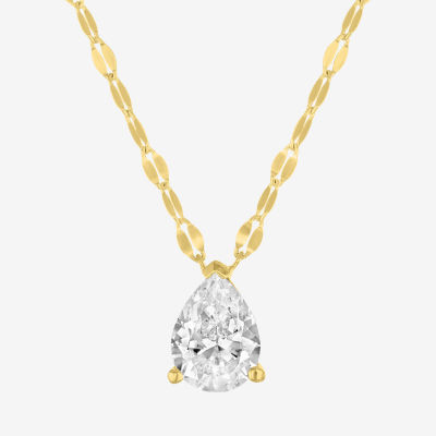 Diamond Addiction (E-F / Vs1-Vs2) Womens 1 CT. T.W. Lab Grown White Diamond 10K Gold Pear 18 Inch Pendant Necklace