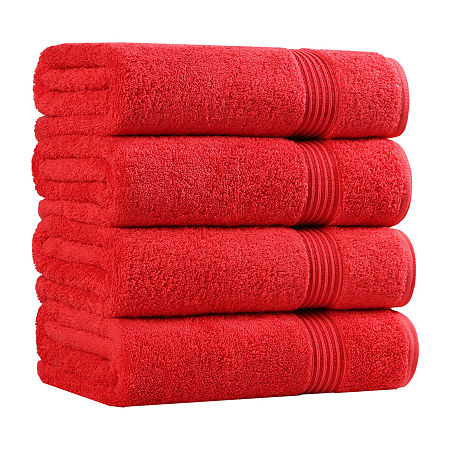 Superior Heritage Collection | 100% Egyptian Cotton 4-pc. Quick Dry Bath Towel In Red