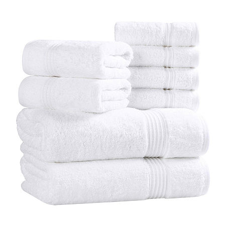 Superior Heritage Collection | 100% Egyptian Cotton 8-pc. Quick Dry Bath Towel Set In White