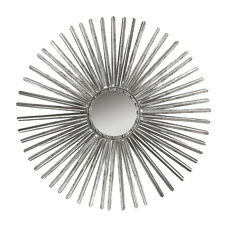 Safavieh Shanira Silver Wall Mount Sunburst Wall Mirror, One Size, Silver