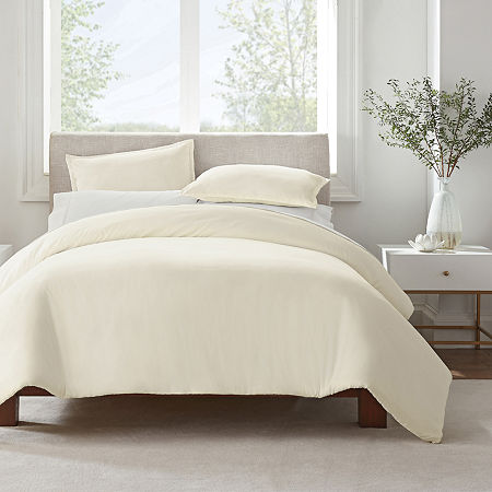 Serta Simply Clean Duvet Cover, One Size, Beige