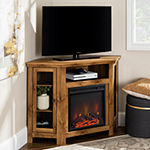 48" Wood Corner Fireplace Media TV Stand Console