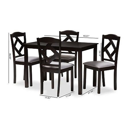 Ruth Dining Collection 5-pc. Rectangular Dining Set, One Size, Brown