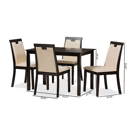 Evelyn Dining Collection 5-pc. Rectangular Dining Set, One Size, Beige