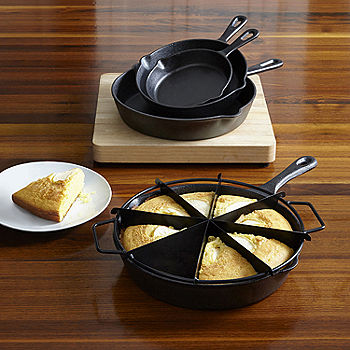 Cooks 3-Pc. Cast Iron Fry Pan Set | Black | One Size | Cookware Skillets | Oven Safe
