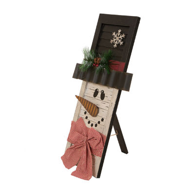 Glitzhome Snowman Shutter Wall Sign