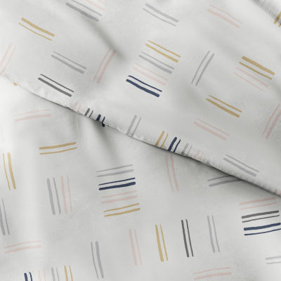 Casual Comfort Geo Dash Patterned Duvet Cover Set