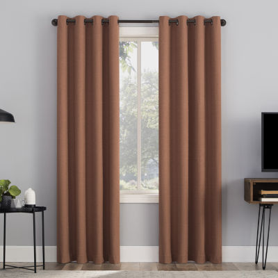 Sun Zero Channing Grommet Top Energy Saving 100% Blackout Single Curtain Panel