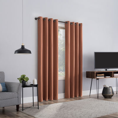 Sun Zero Channing Grommet Top Energy Saving 100% Blackout Single Curtain Panel