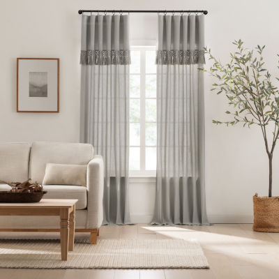 Mercantile Lucinda Light-Filtering Ring Top Single Curtain Panel