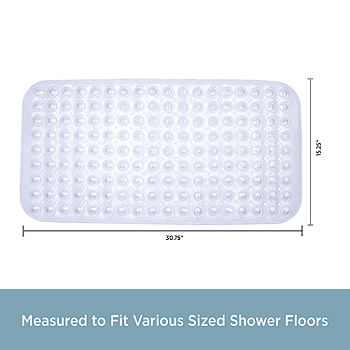 KENNEY Non-Slip Bath, Shower, and Tub Mat with Suction Cups, Clear