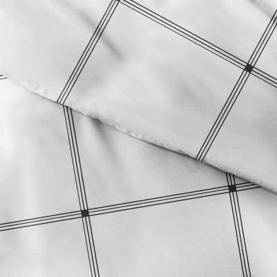 Casual Comfort Grid Patterned Duvet Cover Set