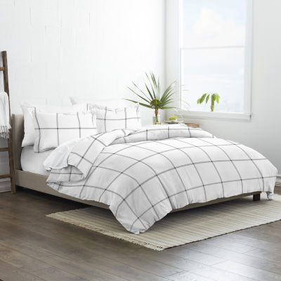 Casual Comfort Grid Patterned Duvet Cover Set