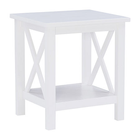 Delavan Storage End Table, One Size, White