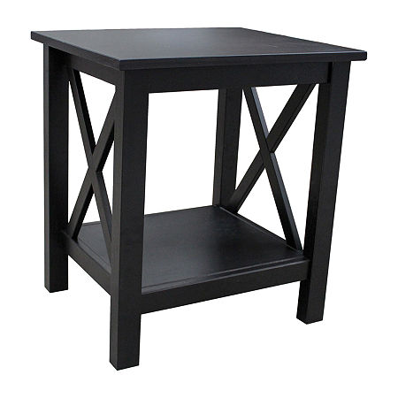 Delavan Storage End Table, One Size, Black