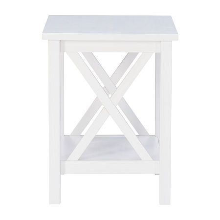 Delavan Storage End Table, One Size, White