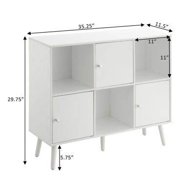Xtra Storage Cube Organizer Sideboard Console Table with 3 Cubbies and 3 Cabinets