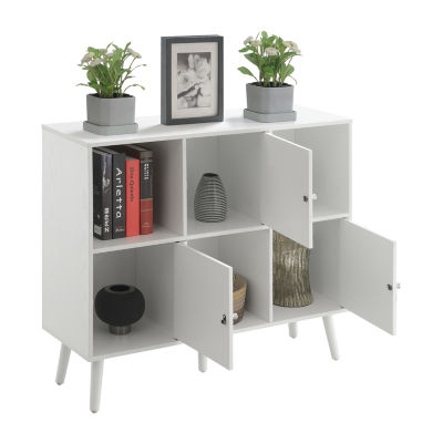Xtra Storage Cube Organizer Sideboard Console Table with 3 Cubbies and 3 Cabinets