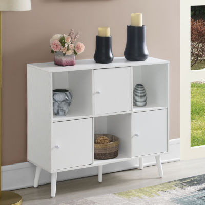 Xtra Storage Cube Organizer Sideboard Console Table with 3 Cubbies and 3 Cabinets
