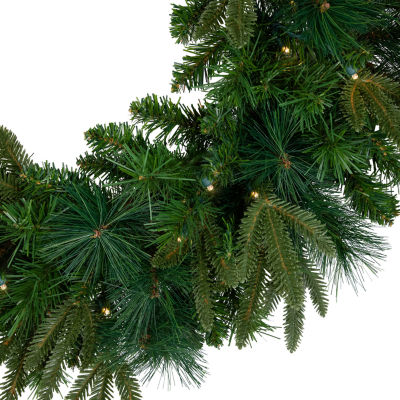 Northlight Green Mixed Rosemary Emerald Angel Pine Artificial 30-Inch Clear Lights Indoor Pre-Lit Christmas Wreath