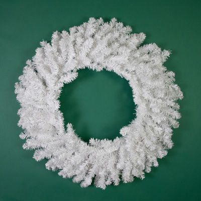 Northlight White Canadian Pine Artificial 30 Inch  Unlit Indoor Christmas Wreath