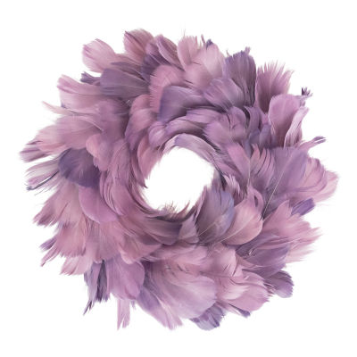 Northlight Layered Purple Feather 10-Inch Unlit Wreath