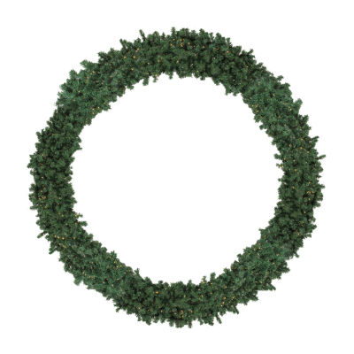 Northlight High Sierra Pine Commercial Artificial 12ft Warm White Lights Indoor Pre-Lit Christmas Wreath
