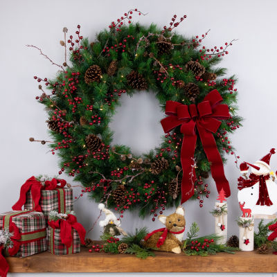 Northlight 48" Royal Oregon Pine Artificial Clear Lights Indoor Pre-Lit Christmas Wreath