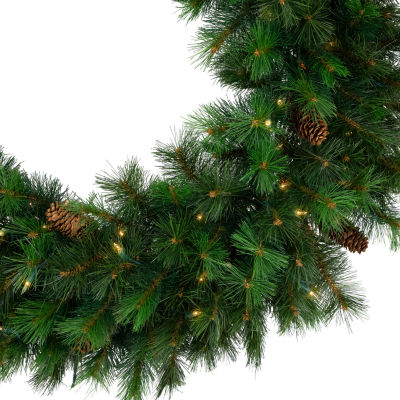 Northlight 48" Royal Oregon Pine Artificial Clear Lights Indoor Pre-Lit Christmas Wreath