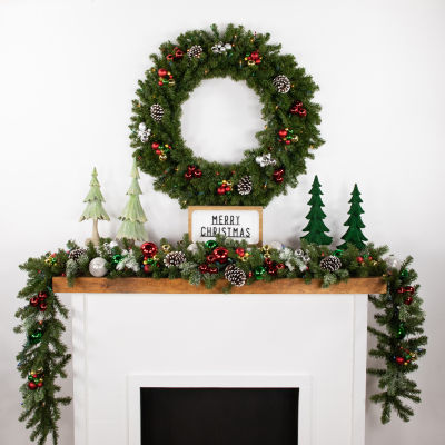 Northlight Canadian Pine Artificial 36 Inch Multi Lights Indoor Pre-Lit Christmas Wreath