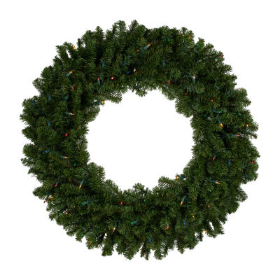 Northlight Canadian Pine Artificial 36 Inch Multi Lights Indoor Pre-Lit Christmas Wreath