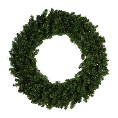 Northlight Canadian Pine Artificial Double 36-Inch Clear Led Lights Indoor Pre-Lit Christmas Wreath