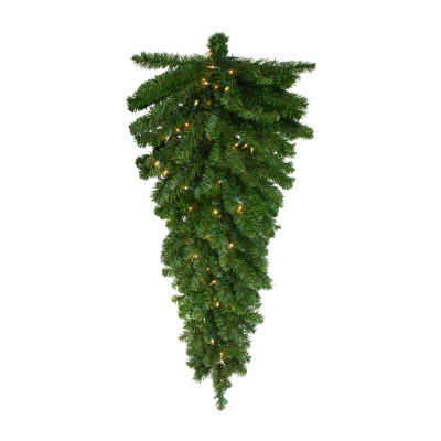 Northlight 42" Anadian Pine Artificial Teardrop Door Clear Lights Pre-Lit Christmas Swags