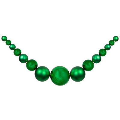 Northlight 6' Green Shiny And Matte Shatterproof Ball Christmas Swags