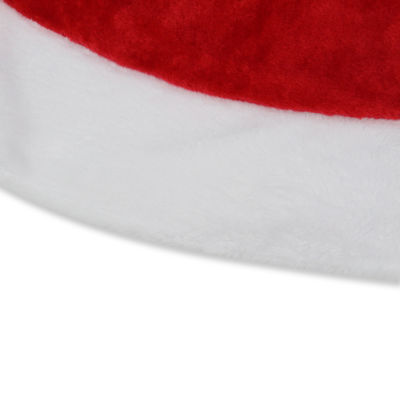 Northlight 48" Red And White Velveteen White Trim Indoor Tree Skirt