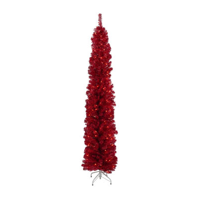 Northlight Pencil Red Artificial Clear Lights 6 Foot Pre-Lit Christmas Tree