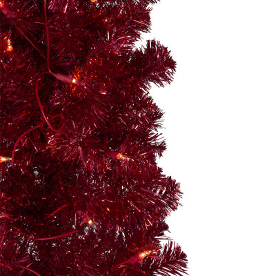 Northlight Pencil Red Artificial Clear Lights 6 Foot Pre-Lit Christmas Tree