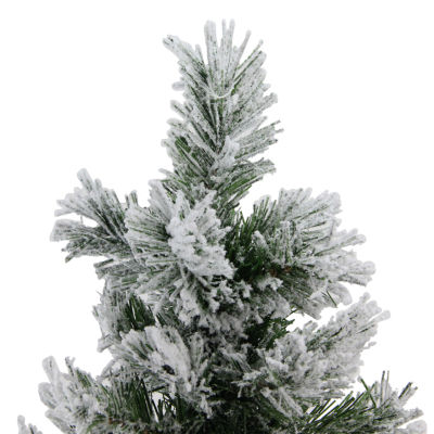 Northlight Medium Artificial Burlap Base Unlit 1 1/2 Feet Flocked Pine Christmas Tree