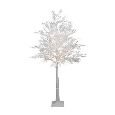 Northlight White Led Lighted Floral Artificial Warm White Lights 5 Foot Pre-Lit Christmas Tree