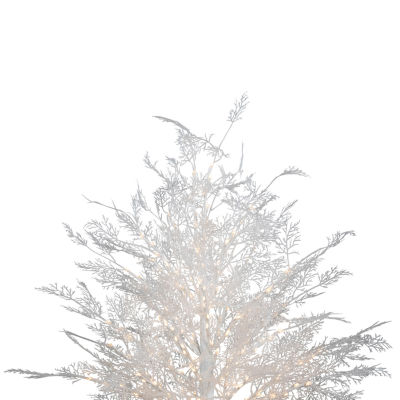 Northlight White Led Lighted Floral Artificial Warm White Lights 5 Foot Pre-Lit Christmas Tree